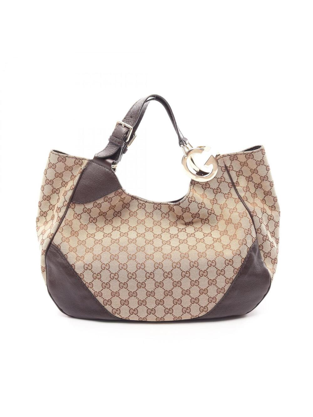 Gucci Gg Canvas Shoulder Bag Leather #282014G78B